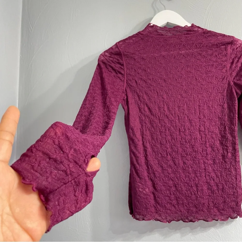 INTIMATELY Free people FROM THE START MOCKNECK LAYERING top sheer lace mesh